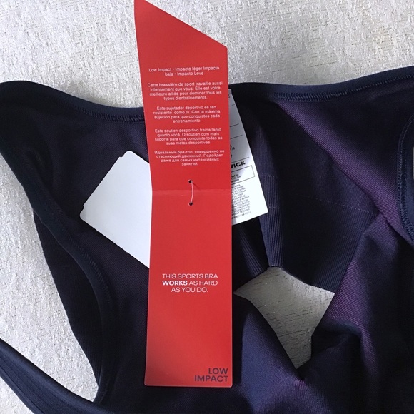 Reebok Seamless Low Impact Sports Bra Size Small Speed Wick Pink and Navy - Picture 6 of 10